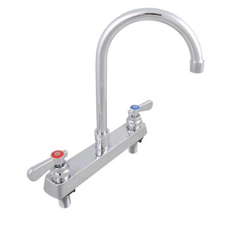 Bk Resources Optiflow Solid Body Faucet, W/3.5" Gooseneck Spout, 8" O.C. Deck Mount BKF-8DM-3G-G